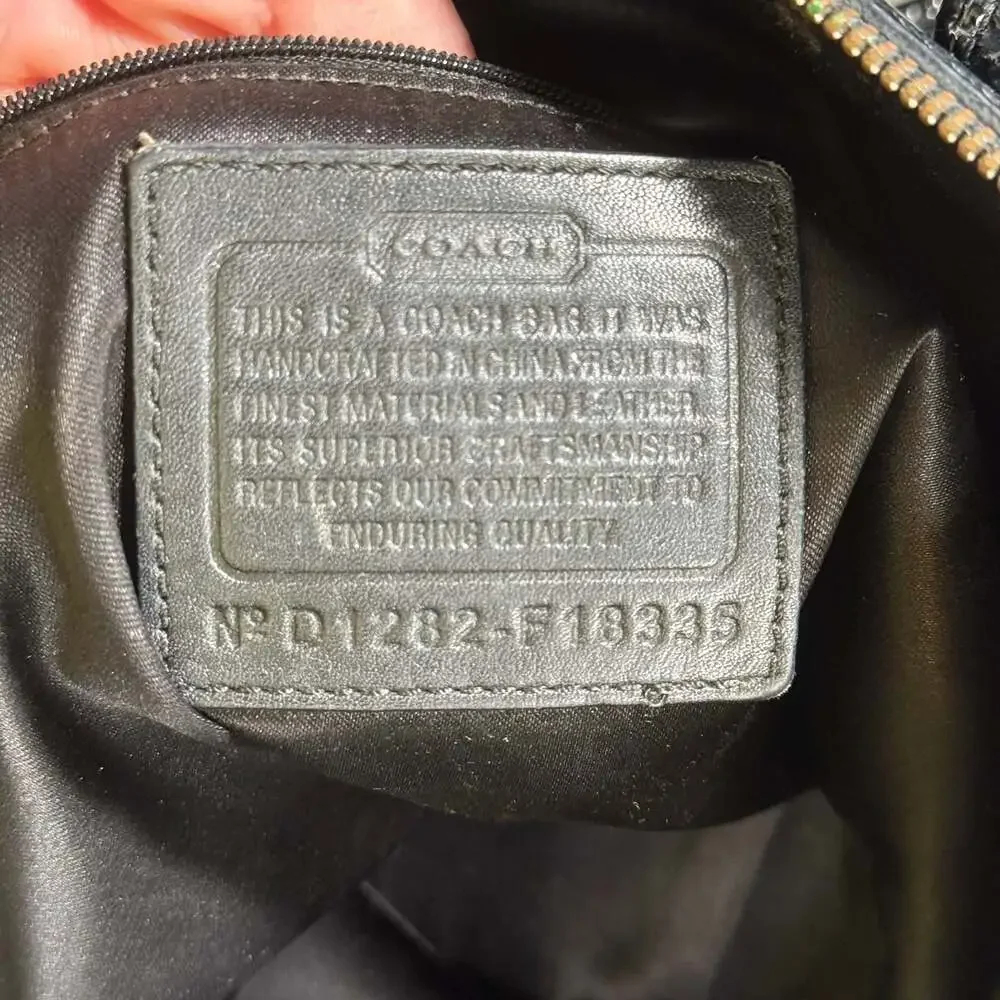 Coach F18335 Signature Black Patent Leather Tote Bag